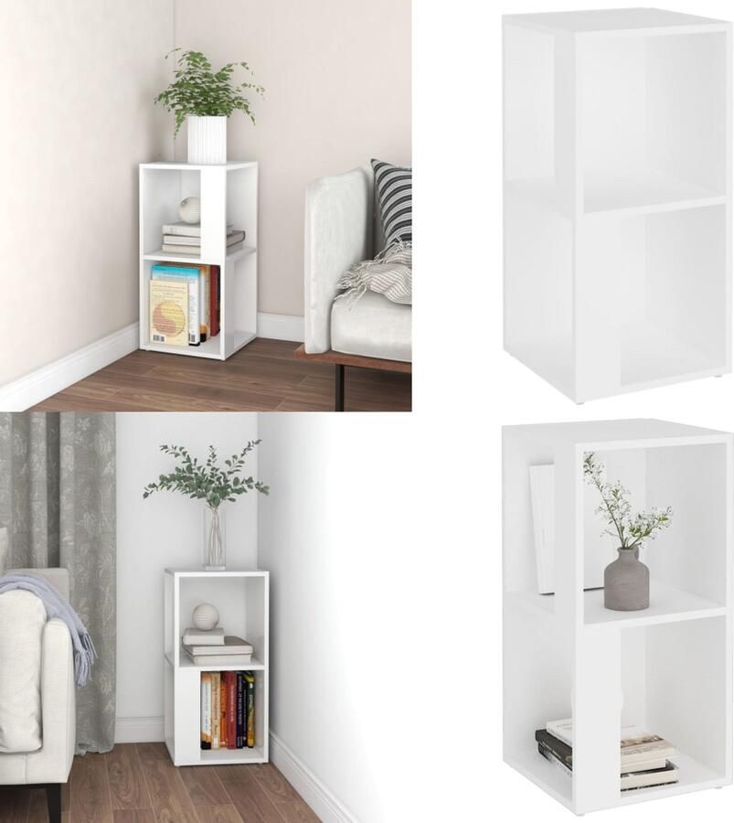 VidaXL Hoekkast 33x33x67 cm bewerkt hout wit Hoekkast Hoekkasten Bijzettafel Bijzettafels