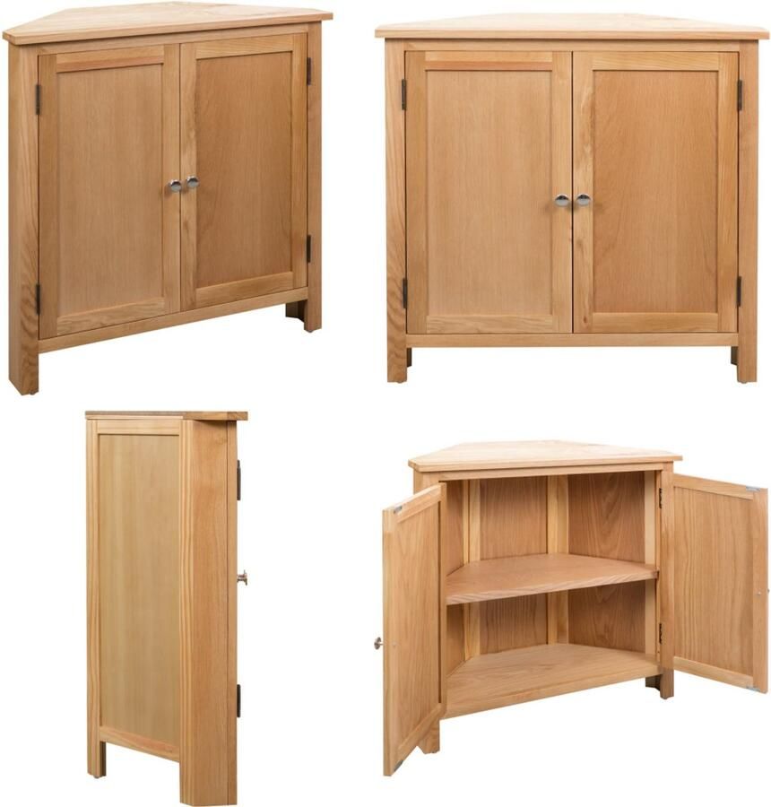 VidaXL Hoekkast 80x33 5x78 cm massief eikenhout Hoekkast Hoekkasten Hoek Kast Hoek Kasten