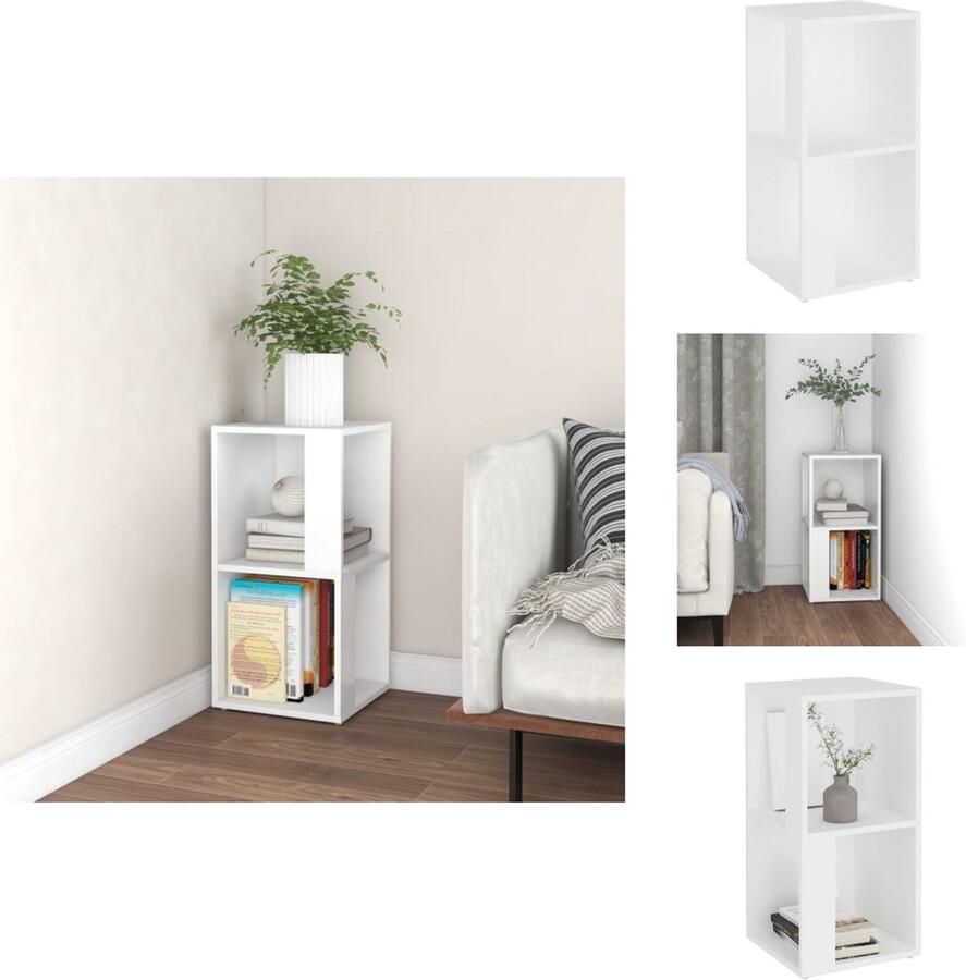 VidaXL Hoekkast Hoekkasten Bijzettafel Bijzettafels Hoekkast 33x33x67 cm bewerkt hout wit