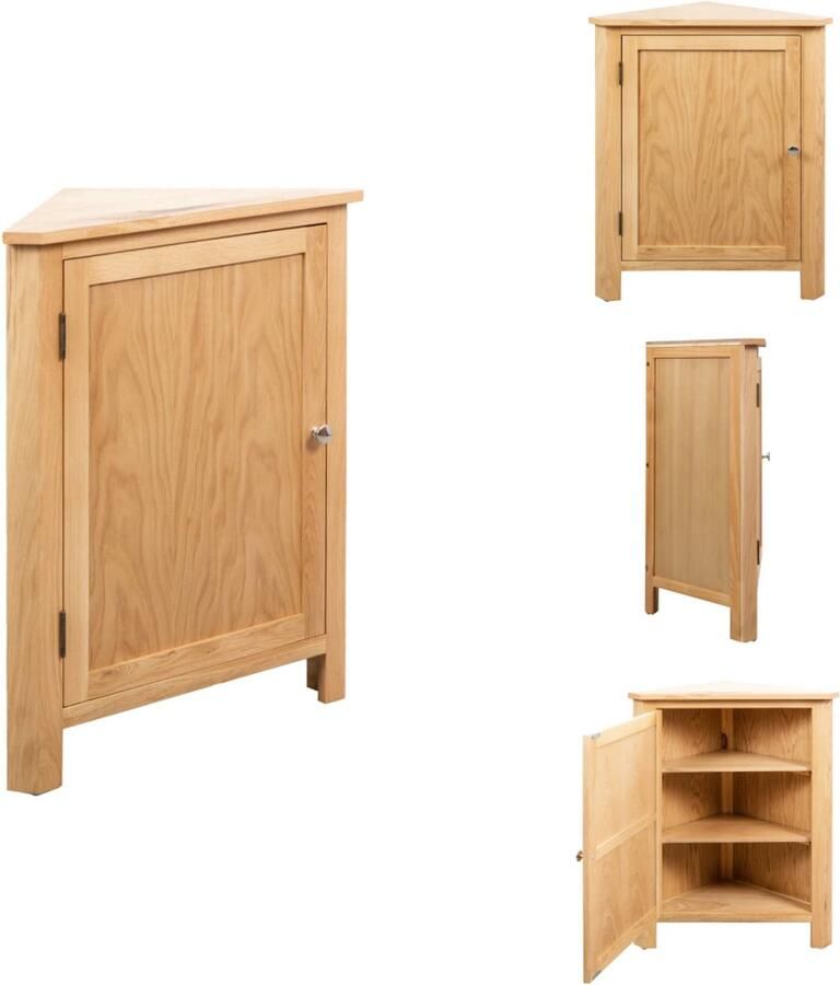 VidaXL Hoekkast Hoekkasten Hoek Kast Hoek Kasten Hoekkast 59x45x80 cm massief eikenhout