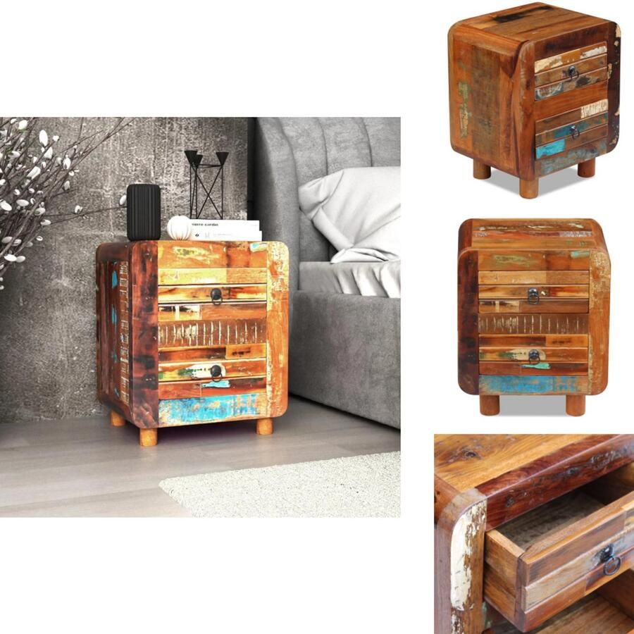 VidaXL Hoekkast Hoekkasten Hoek Kast Hoek Kasten Nachtkastje 43x33x51 cm massief gerecycled hout