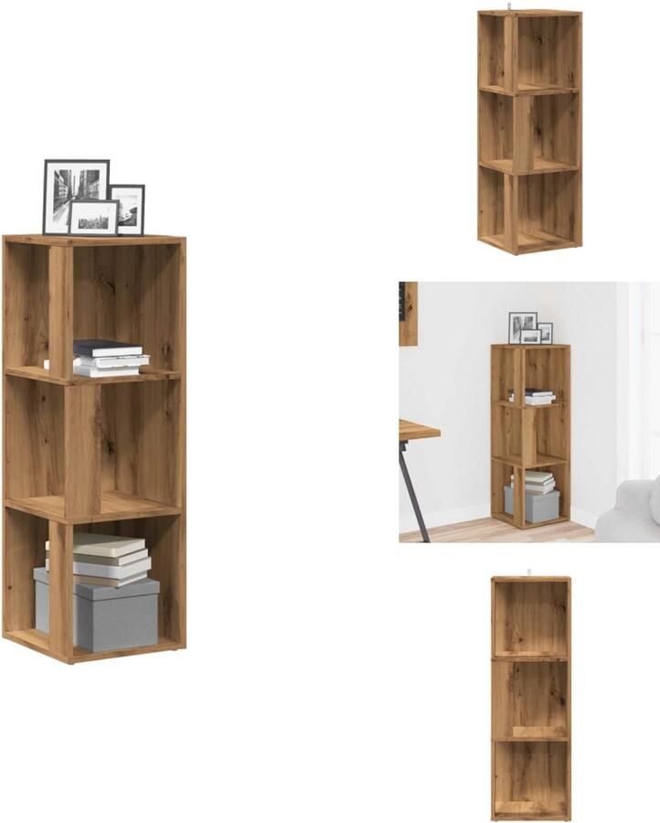 VidaXL Hoekkast Hoekkasten Hoek Kast Opslagkast Hoekkast 33x33x100 cm bewerkt hout artisanaal eikenkleur