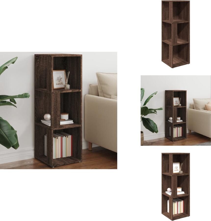 VidaXL Hoekkast Hoekkasten Hoek Kast Opslagkast Hoekkast 33x33x100 cm bewerkt hout bruineikenkleurig