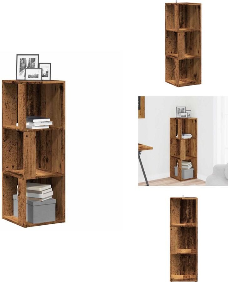 VidaXL Hoekkast Hoekkasten Hoek Kast Opslagkast Hoekkast 33x33x100 cm bewerkt hout oud houtkleurig