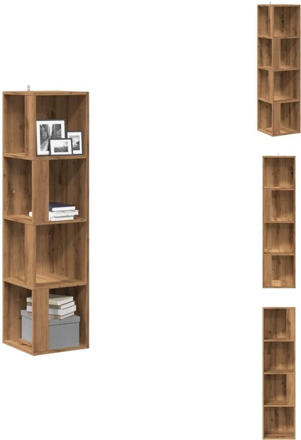 VidaXL Hoekkast Hoekkasten Hoek Kast Opslagkast Hoekkast 33x33x132 cm bewerkt hout artisanaal eikenkleur