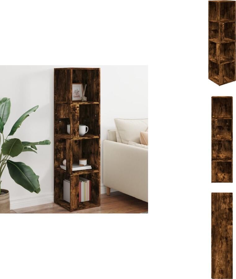 VidaXL Hoekkast Hoekkasten Hoek Kast Opslagkast Hoekkast 33x33x132 cm bewerkt hout gerookt eikenkleurig