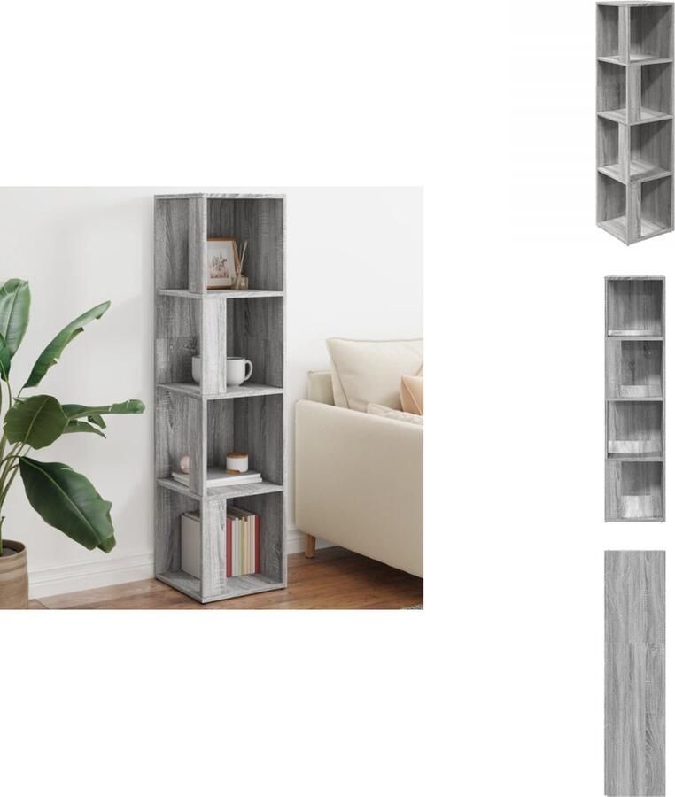 VidaXL Hoekkast Hoekkasten Hoek Kast Opslagkast Hoekkast 33x33x132 cm bewerkt hout grijs sonoma eikenkleurig