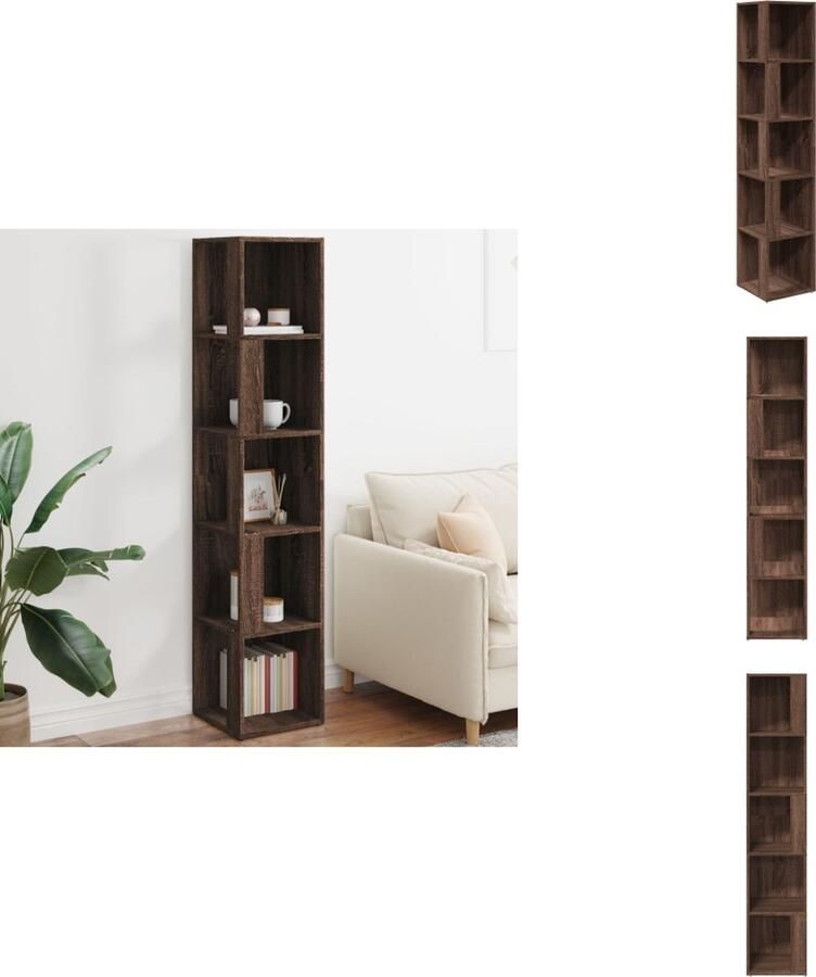 VidaXL Hoekkast Hoekkasten Hoek Kast Opslagkast Hoekkast 33x33x164-5 cm bewerkt hout bruineikenkleurig