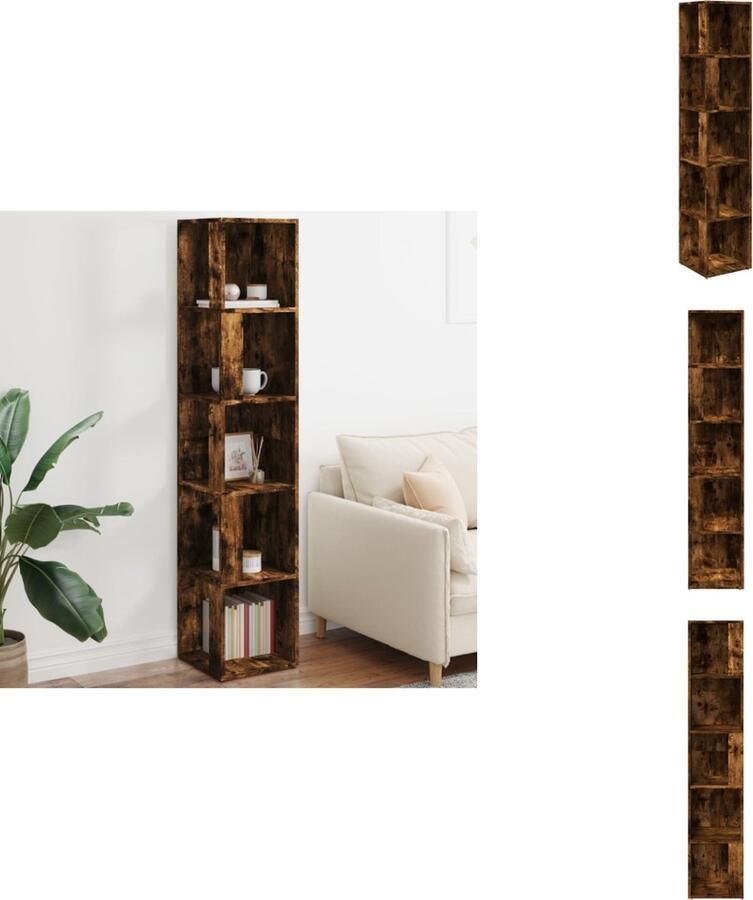 VidaXL Hoekkast Hoekkasten Hoek Kast Opslagkast Hoekkast 33x33x164 5 cm bewerkt hout gerookt eikenkleurig