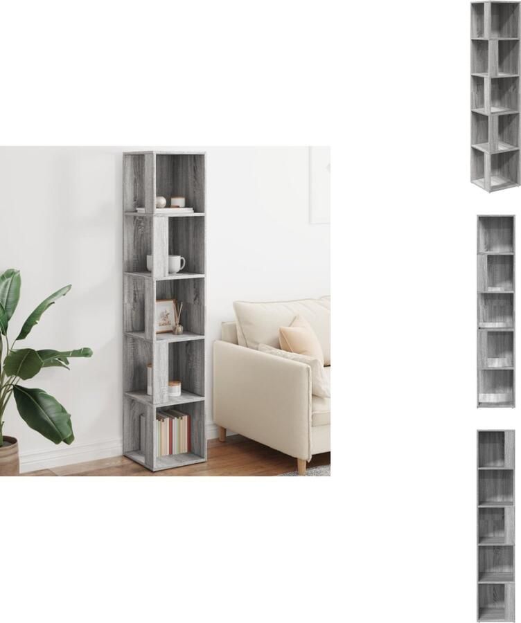 VidaXL Hoekkast Hoekkasten Hoek Kast Opslagkast Hoekkast 33x33x164-5 cm bewerkt hout grijs sonoma eikenkleurig