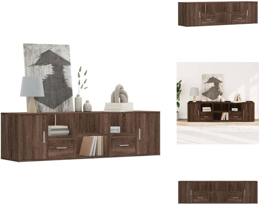 VidaXL Hoekkast Hoekkasten Hoek Kast Schappenkast Hoekkast 160x40x45 cm bewerkt hout bruin eikenkleurig