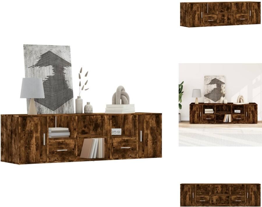 VidaXL Hoekkast Hoekkasten Hoek Kast Schappenkast Hoekkast 160x40x45 cm bewerkt hout gerookt eikenkleurig