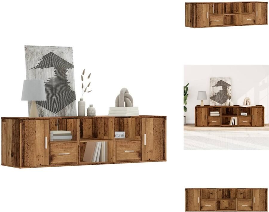 VidaXL Hoekkast Hoekkasten Hoek Kast Schappenkast Hoekkast 160x40x45 cm bewerkt hout oud hout