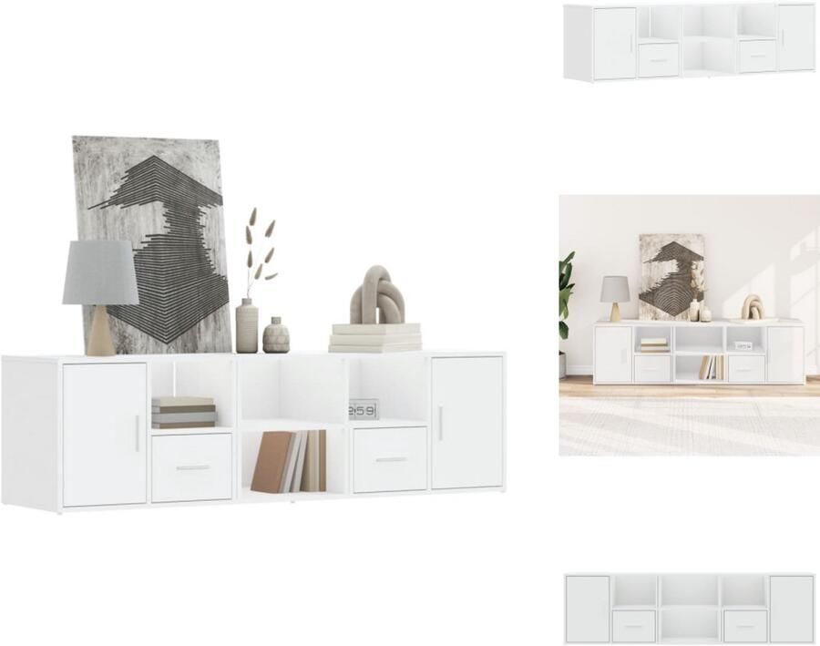 VidaXL Hoekkast Hoekkasten Hoek Kast Schappenkast Hoekkast 160x40x45 cm bewerkt hout wit