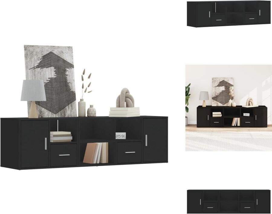 VidaXL Hoekkast Hoekkasten Hoek Kast Schappenkast Hoekkast 160x40x45 cm bewerkt hout zwart