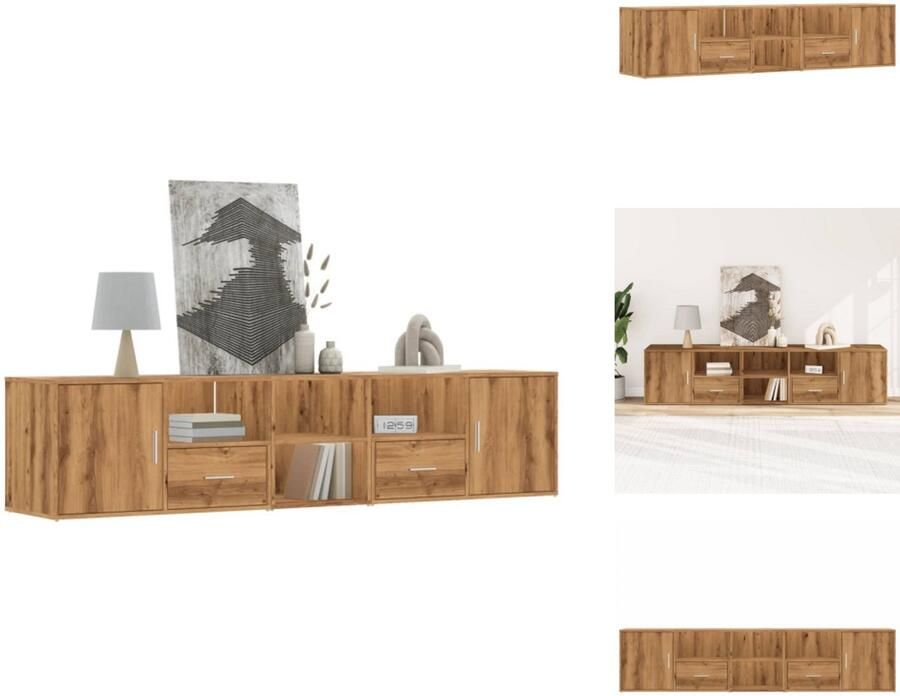 VidaXL Hoekkast Hoekkasten Hoek Kast Schappenkast Hoekkast 200x40x45 cm bewerkt hout artisanaal eikenkleurig