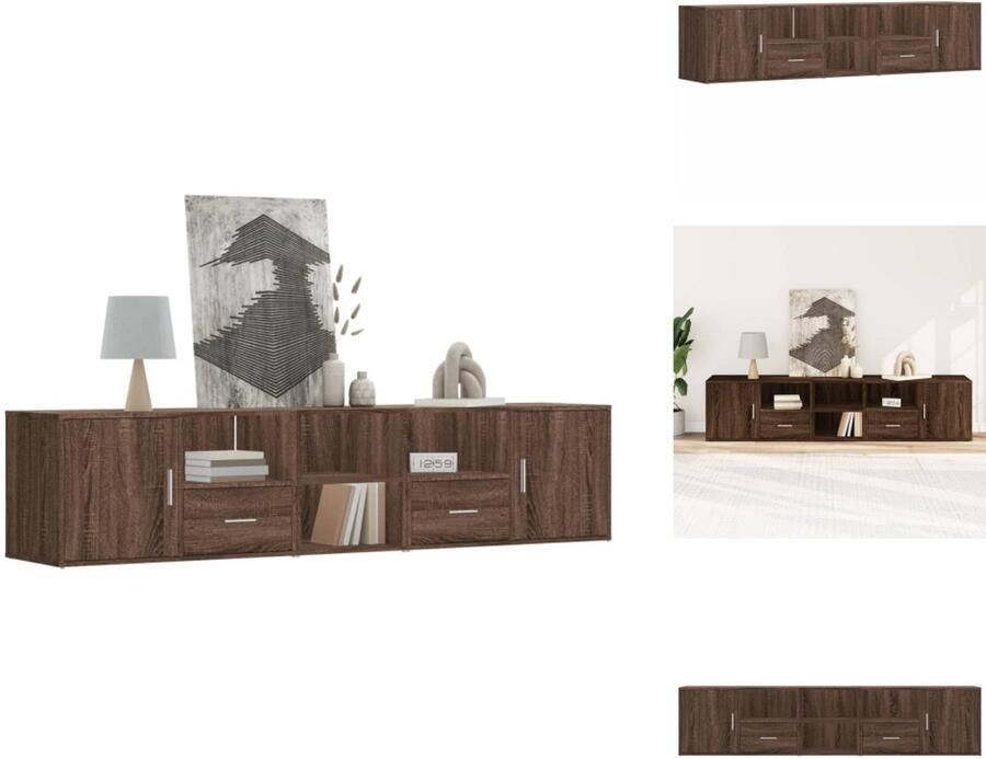 VidaXL Hoekkast Hoekkasten Hoek Kast Schappenkast Hoekkast 200x40x45 cm bewerkt hout bruin eikenkleurig