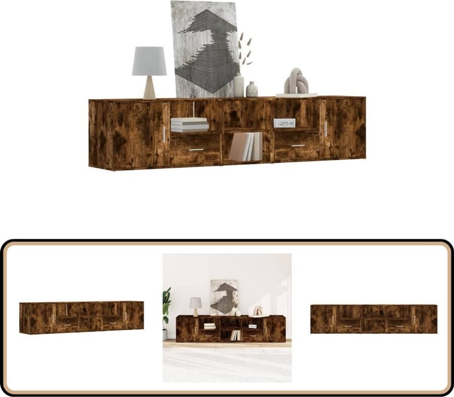 VidaXL Hoekkast Hoekkasten Hoek Kast Schappenkast Hoekkast 200x40x45 cm bewerkt hout gerookt eikenkleurig - Foto 2