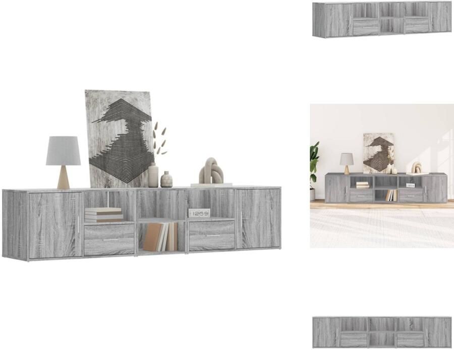 VidaXL Hoekkast Hoekkasten Hoek Kast Schappenkast Hoekkast 200x40x45 cm bewerkt hout grijs sonoma eikenkleurig - Foto 3