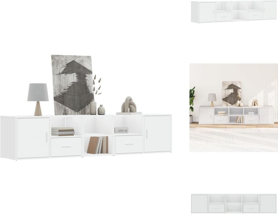 VidaXL Hoekkast Hoekkasten Hoek Kast Schappenkast Hoekkast 200x40x45 cm bewerkt hout wit