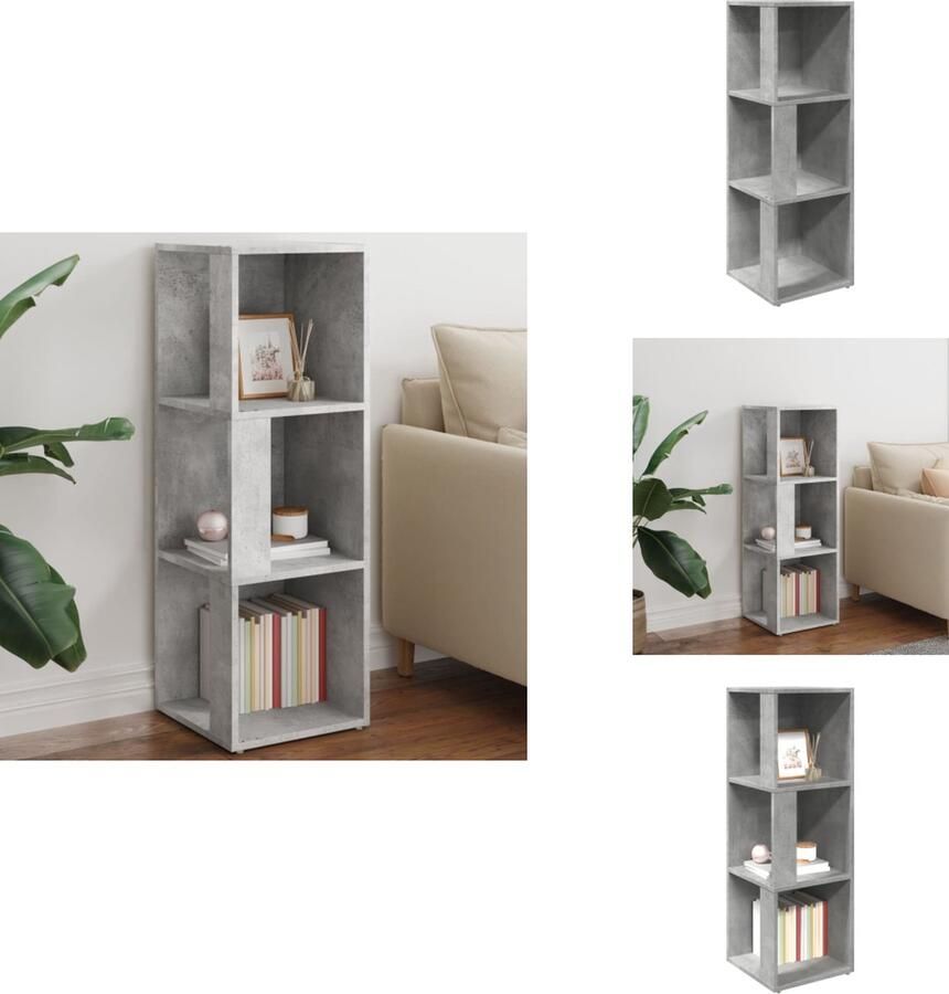 VidaXL Hoekkast Hoekkasten Hoekschap Hoekschappen Hoekkast 33x33x100 cm bewerkt hout betongrijs
