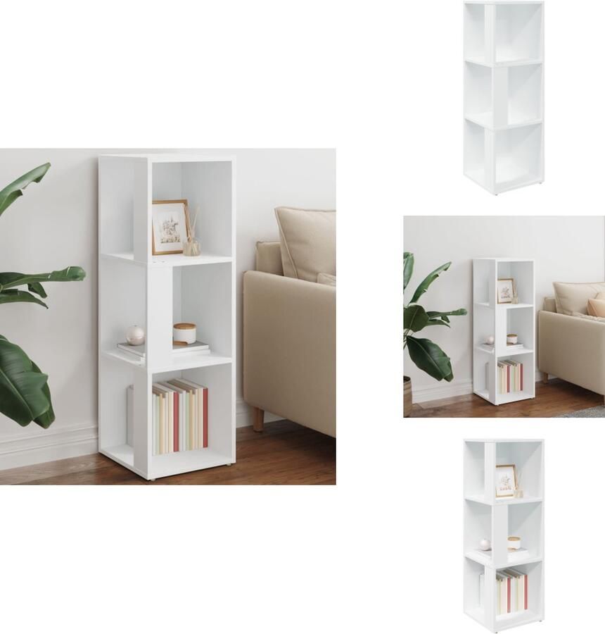 VidaXL Hoekkast Hoekkasten Hoekschap Hoekschappen Hoekkast 33x33x100 cm bewerkt hout wit