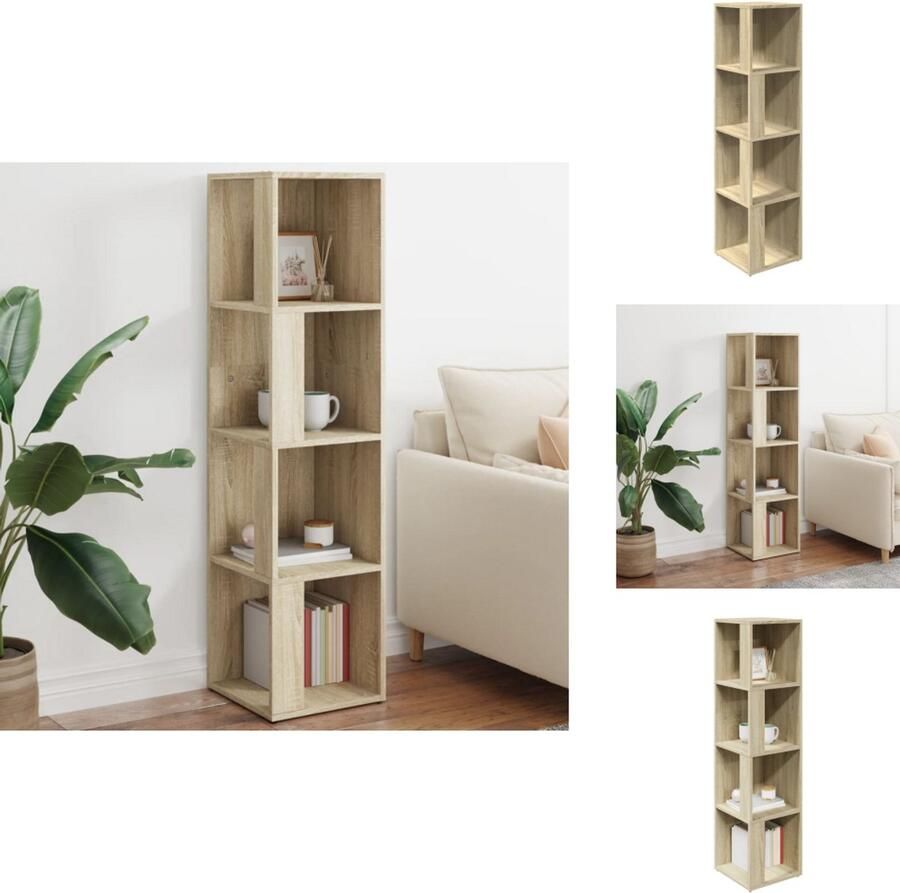 VidaXL Hoekkast Hoekkasten Hoekschap Hoekschappen Hoekkast 33x33x132 cm bewerkt hout sonoma eikenkleurig