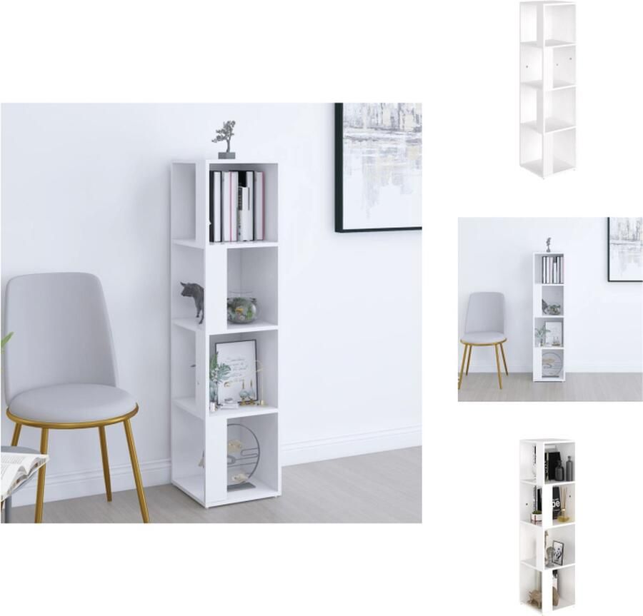 VidaXL Hoekkast Hoekkasten Hoekschap Hoekschappen Hoekkast 33x33x132 cm bewerkt hout wit