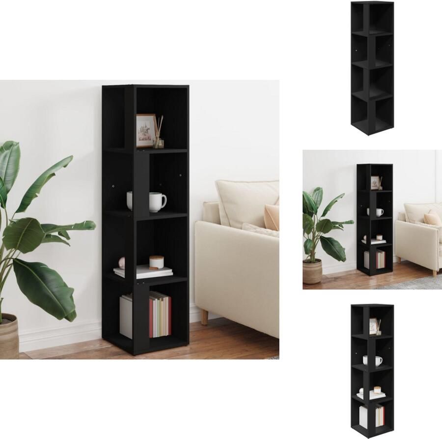 VidaXL Hoekkast Hoekkasten Hoekschap Hoekschappen Hoekkast 33x33x132 cm bewerkt hout zwart