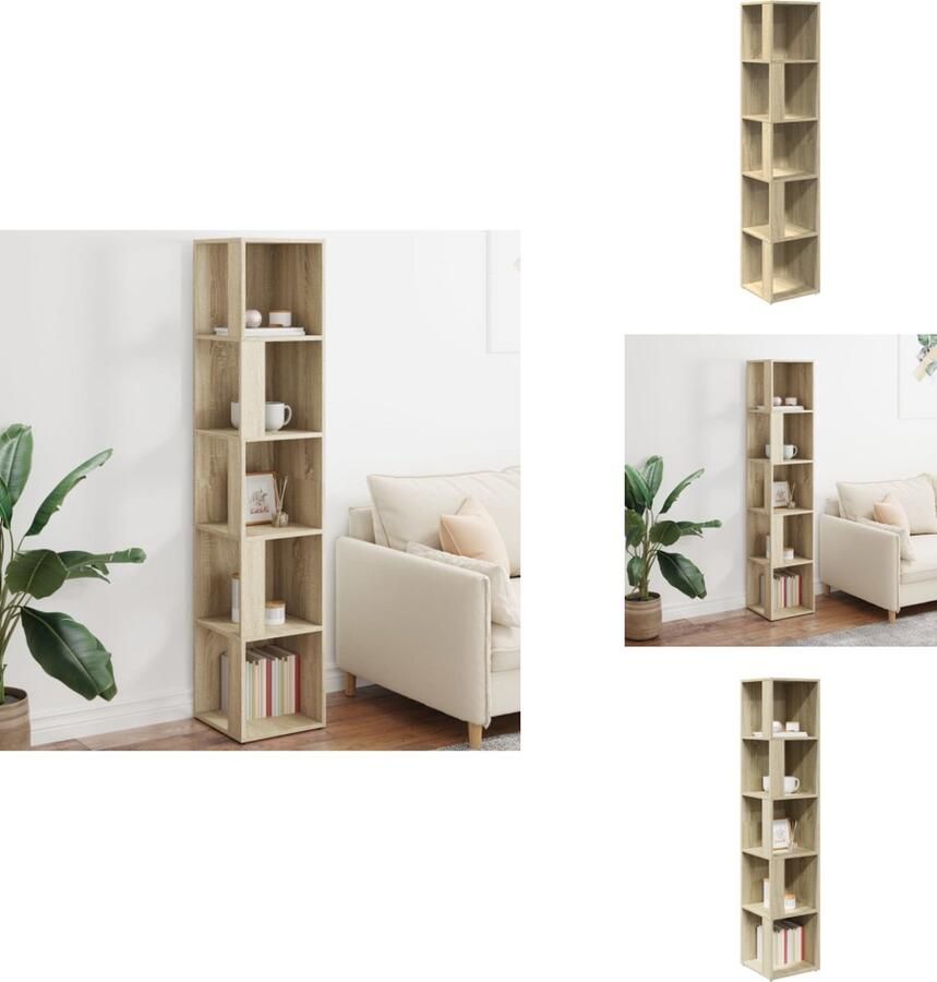 VidaXL Hoekkast Hoekkasten Hoekschap Hoekschappen Hoekkast 33x33x164 5 cm bewerkt hout sonoma eikenkleurig - Foto 2