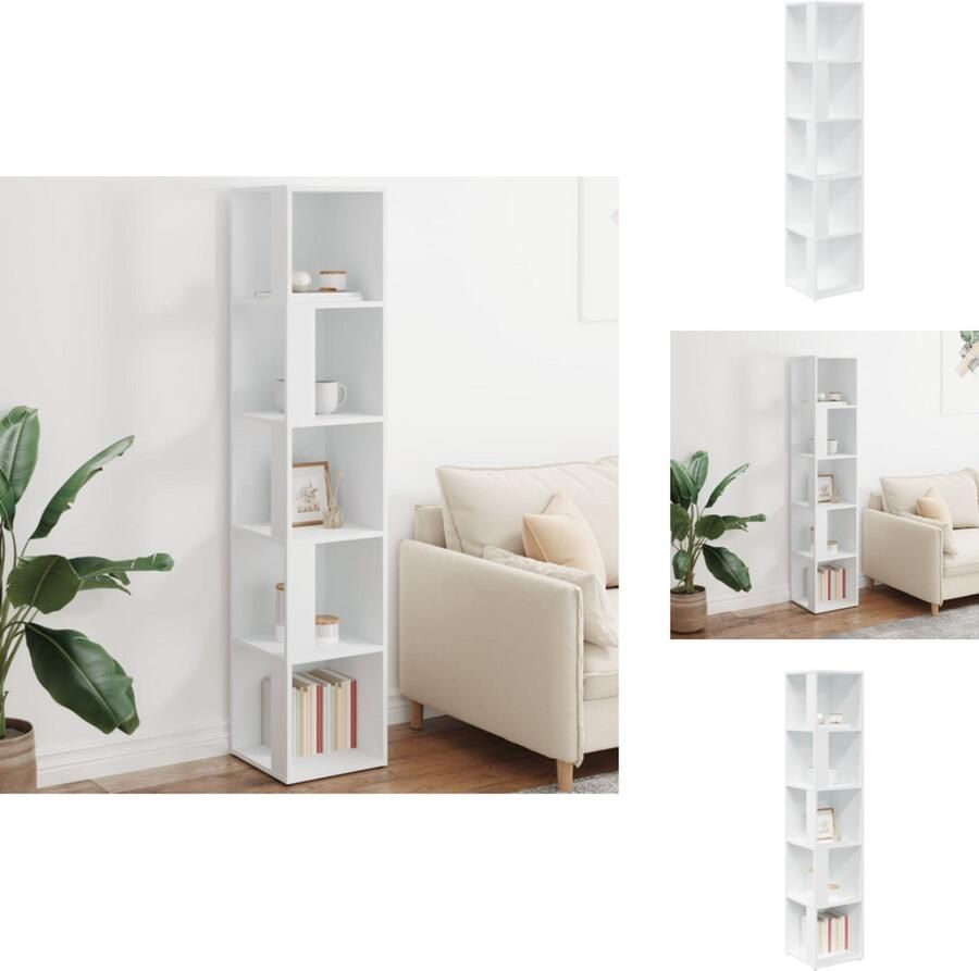 VidaXL Hoekkast Hoekkasten Hoekschap Hoekschappen Hoekkast 33x33x164 5 cm bewerkt hout wit