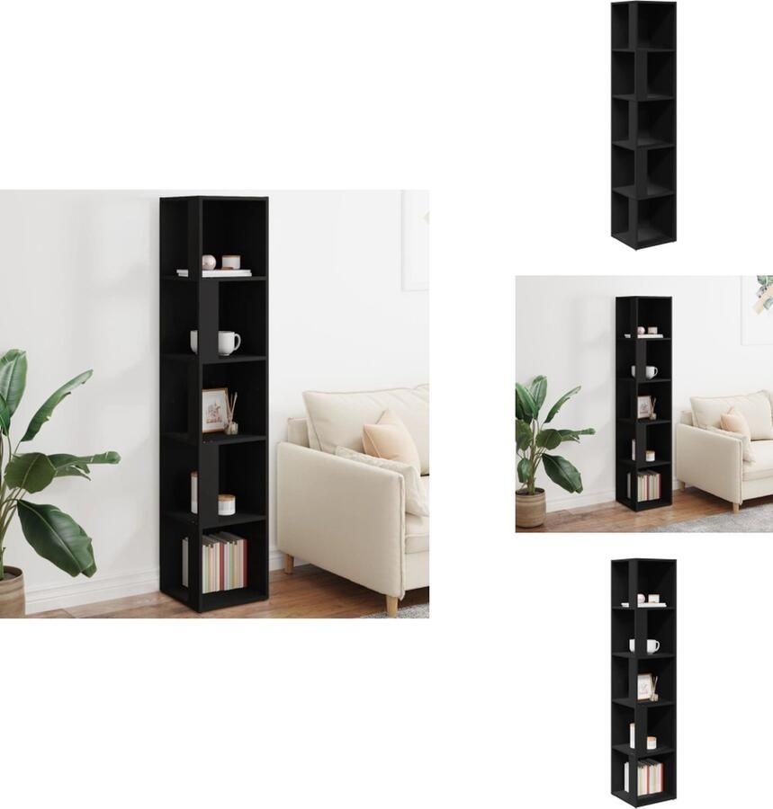 VidaXL Hoekkast Hoekkasten Hoekschap Hoekschappen Hoekkast 33x33x164 5 cm bewerkt hout zwart