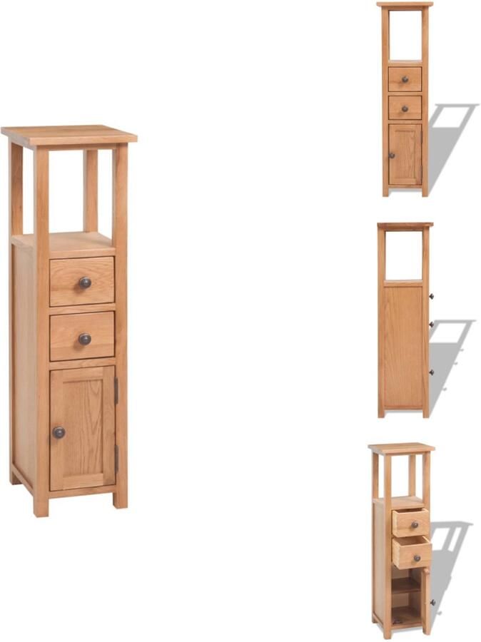 VidaXL Hoekkast Hoekkasten Hoektafel Hoektafels Hoekkast 26x26x94 cm massief eikenhout