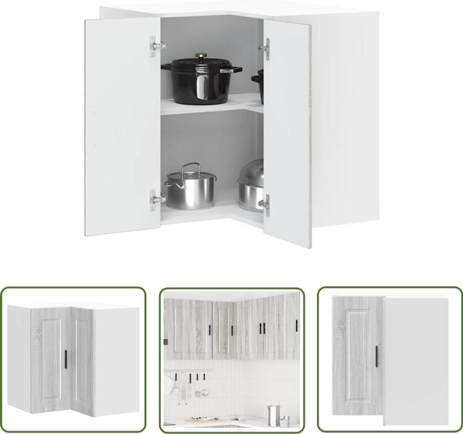 VidaXL Hoekkast Keuken Hoekkast Keuken hoekkast Porto bewerkt hout grijs sonoma eiken Keukenopstelling Opslagruimte Grijze Keuken
