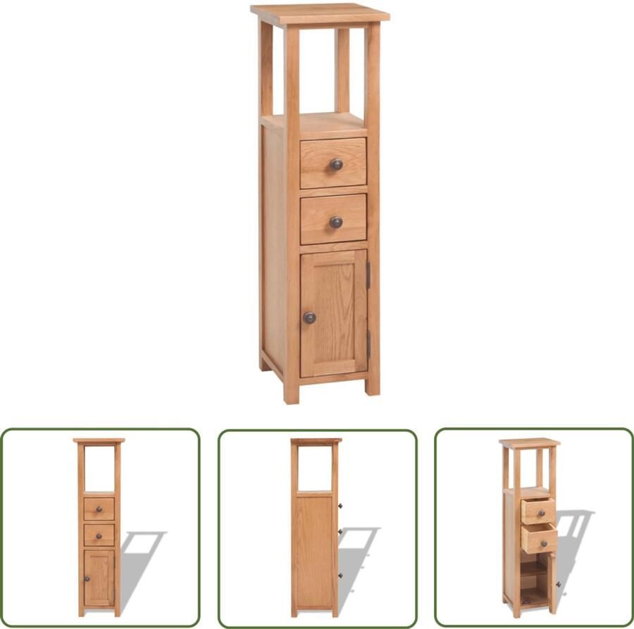 VidaXL Hoekkast Massief Eikenhout 26x26x94 cm Hoekkast Eikenhouten Kast Opslagkast Woonaccessoires Binnenhuisdecoratie Livingroom Furniture