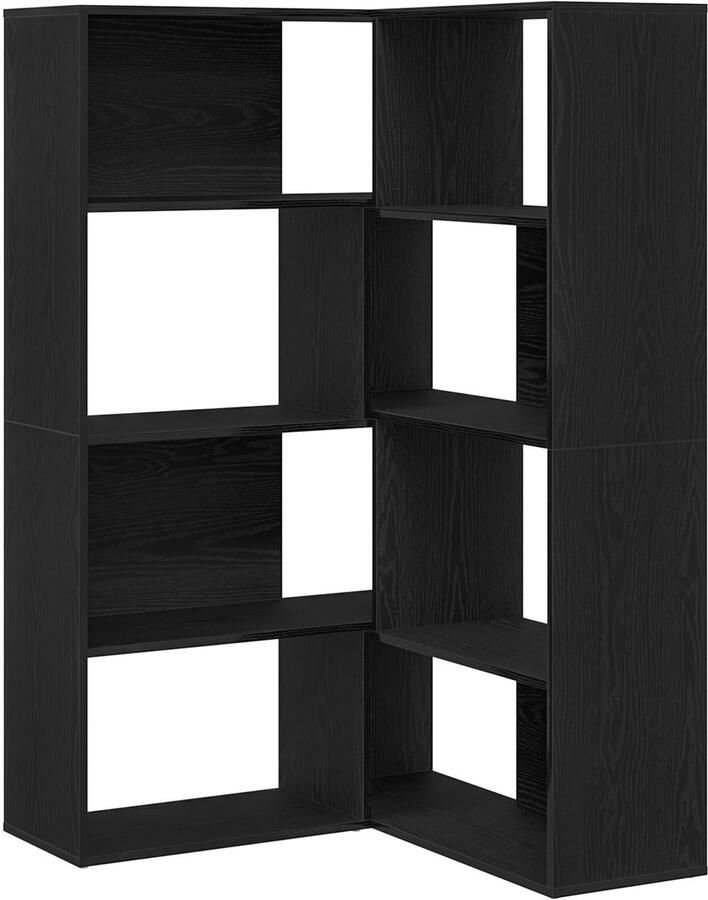 VidaXL Boekenkast Set van 2 Zwart eiken Engineered hout Boekenplanken