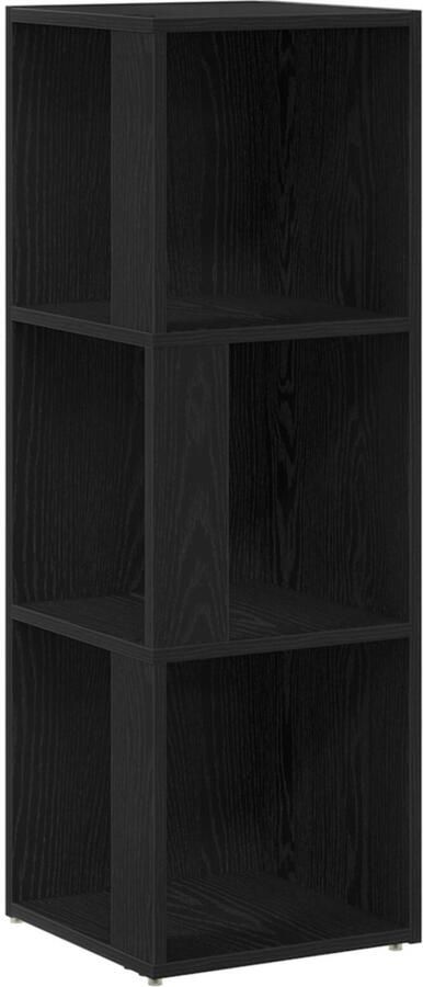 VidaXL Hoekkast Zwart eiken Bewerkt hout 33 x 33 x 99 5 cm Opslageenheid
