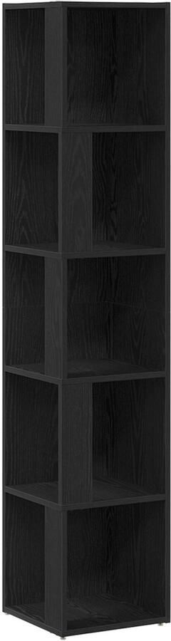 VidaXL Hoekplanken Zwart eiken 33 x 33 x 164.5 cm Bewerkt hout