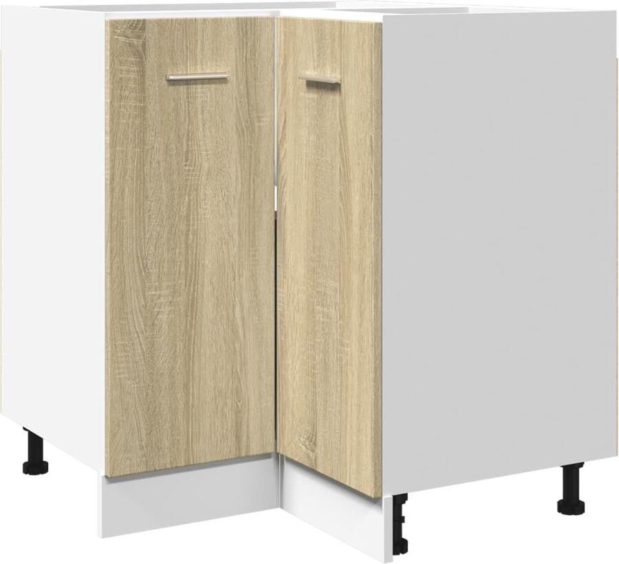 VidaXL Hoekonderkast 75 5x75 5x81 5 cm spaanplaat sonoma eikenkleurig