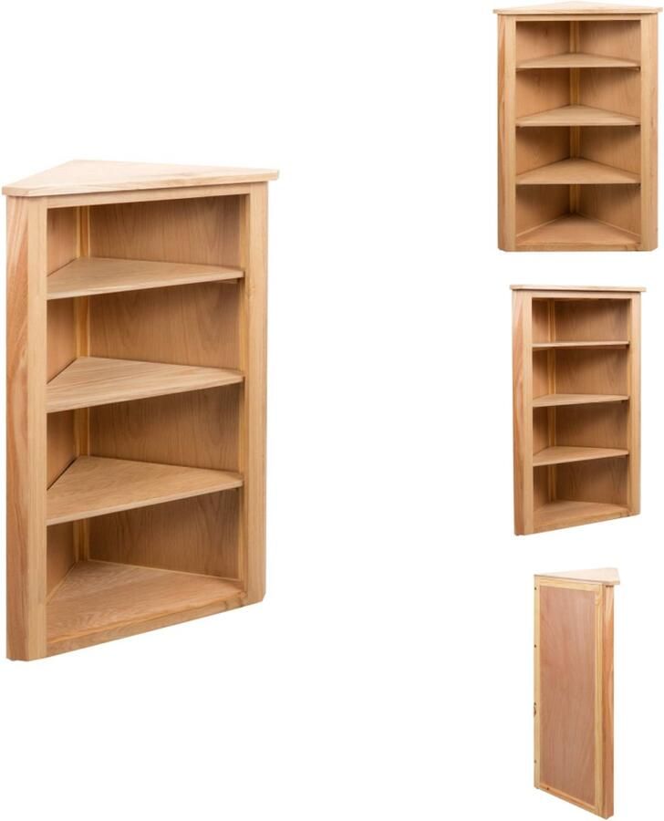 VidaXL Hoekplank Hoekplanken Hoekschap Hoekschappen Hoekkast 59x36x100 cm massief eikenhout
