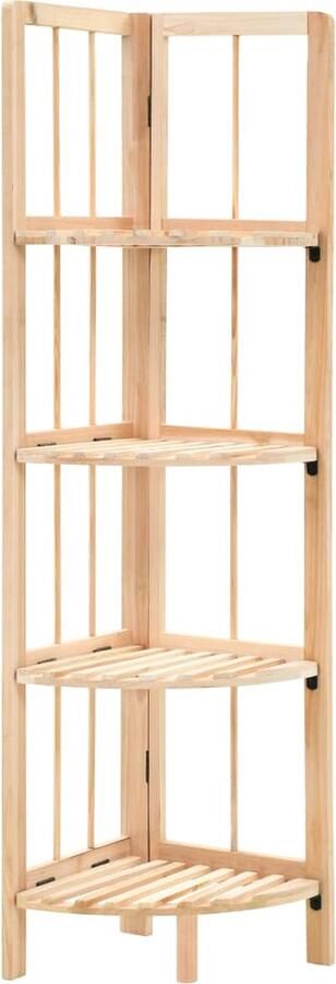 VidaXL Hoekschap 27x27x110 cm Cederhout Beige Hoekkast Cederhout Vrijstaande Kast Kleine Kamer Opslagruimte Decoratief Landelijke Stijl Beige