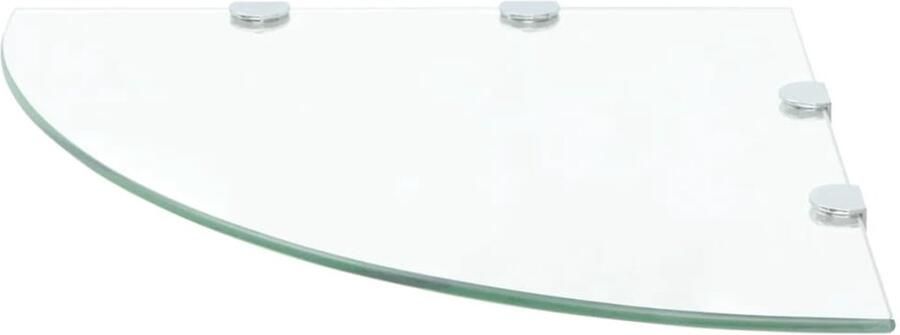 VidaXL Hoekschap 45x45 cm Gehard glas transparant Zwevend Hoekschap Wandrek Glazen Hoekschap Transparant Hoekschap Keukenschapsje