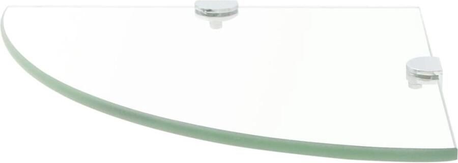 VidaXL Hoekschap Transparant Glas 25x25 cm Hoekschap Wandrek Glazen Plank Transparant Design
