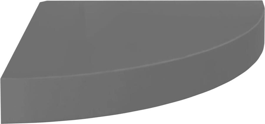 VidaXL Hoekschap Zwevend Hoogglans Grijs 25x25 cm Hoekplank Wandplank Honey Comb Mdf Grijze Plank Minimalistisch Design