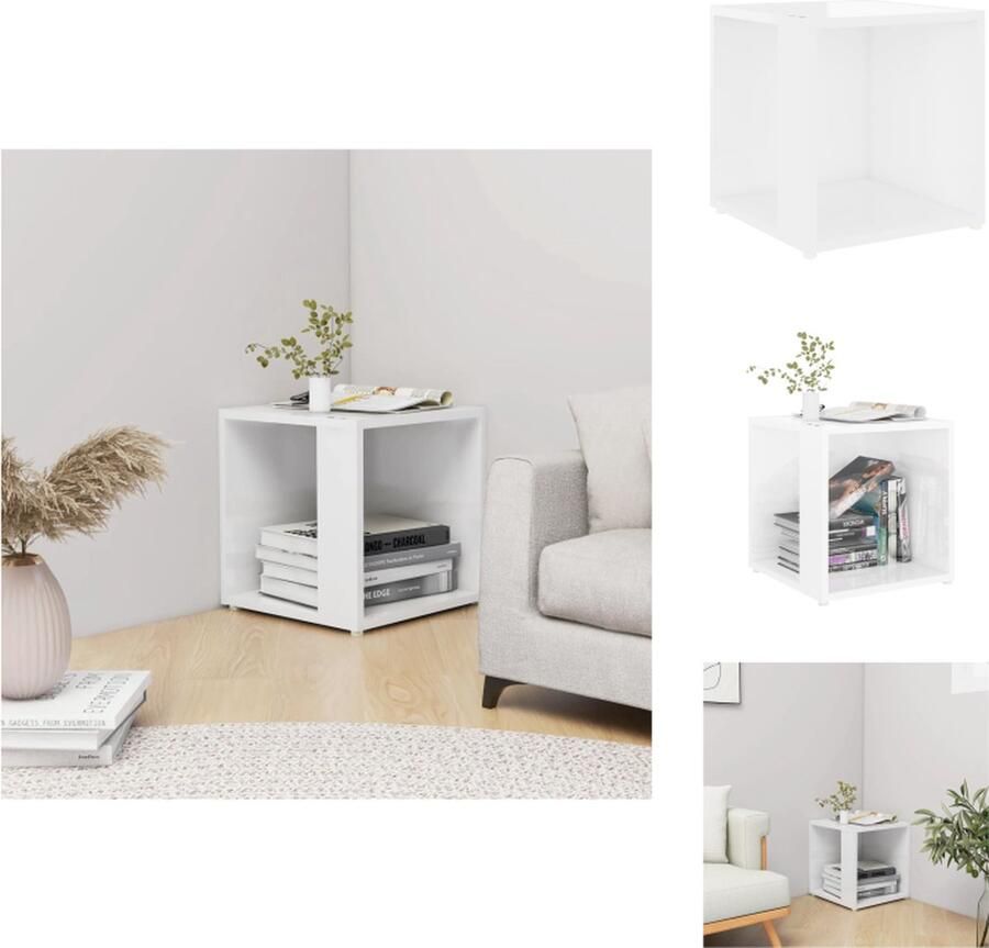 VidaXL Hoektafel Bijzettafel Hoogglans wit 33 x 33 x 34.5 cm Tafel
