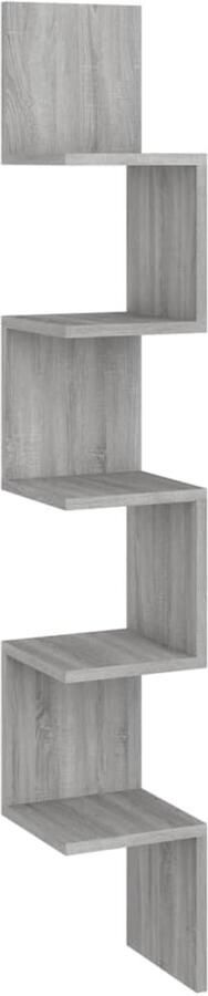 VidaXL Hoekwandschap 20x20x127 5 cm Grijs Sonoma Eiken Hoekwand Wandrek Houten Kast Grijze Meubels Salontafel