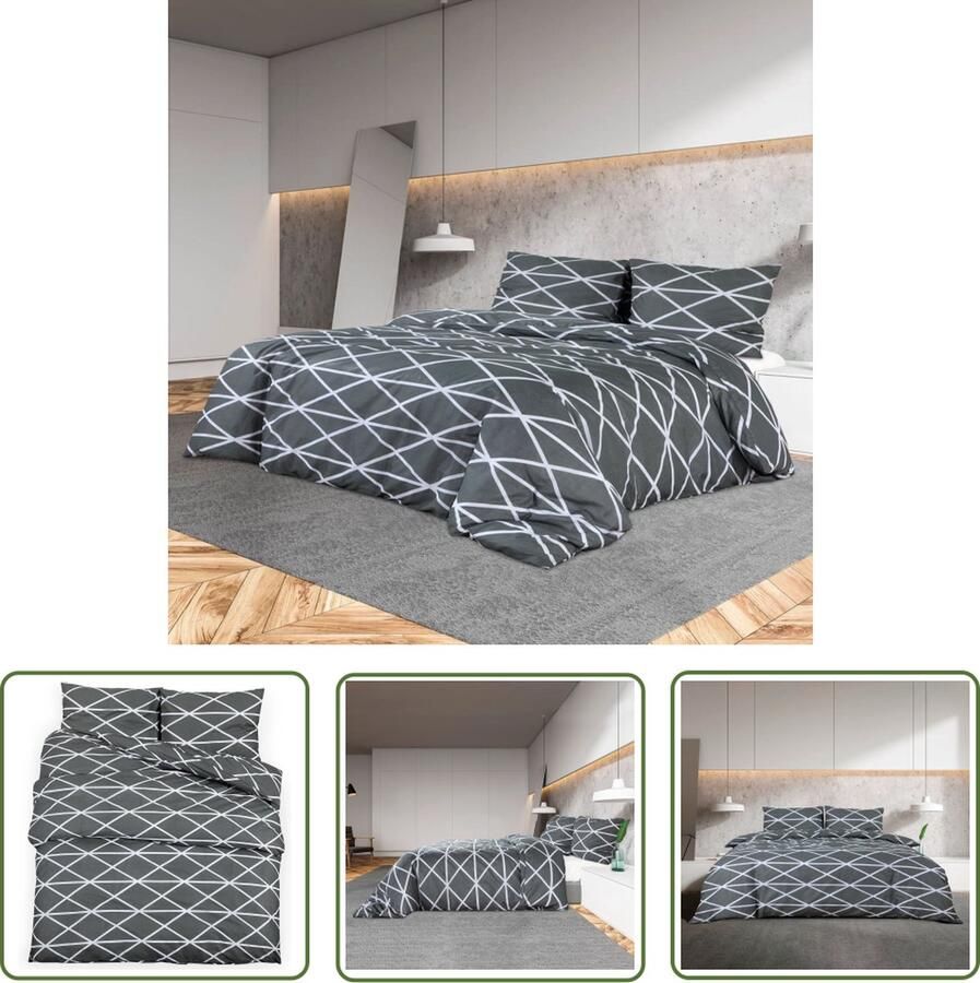 The Living Store Dekbedovertrek Grijs 140 x 200 cm Standard 100 van OEKO-TEX Duurzaam Eenvoudig te onderhouden -1x dekbedovertrek 1x kussensloop Dekbedovertrek Hoeslaken Linnen Katoen Tweepersoonsbed