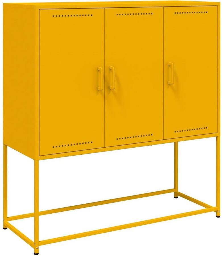 VidaXL Hoge kast 100 5x39x107 cm staal mosterdgeel