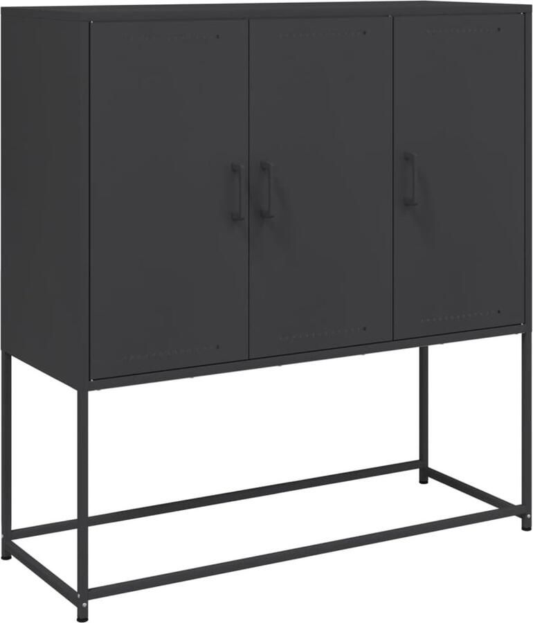 VidaXL Hoge kast 100 5x39x107 cm staal zwart