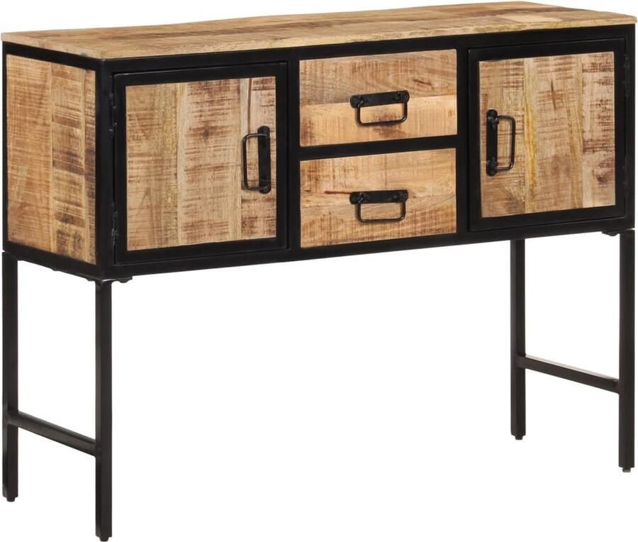 VidaXL Hoge kast 100x35x75 cm massief ruw mangohout